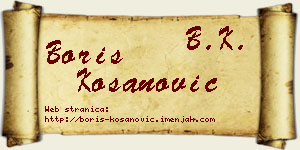 Boris Kosanović vizit kartica